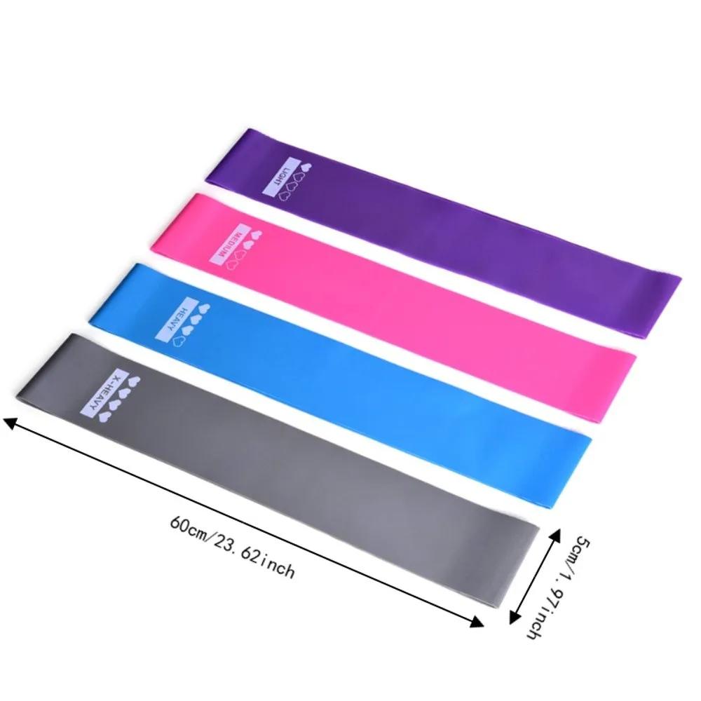 5PCS Latex Resistance Bands Flat Loop Wide Band Resistance Loop Bands Color Coded Smooth Surface Elastic Workout Band