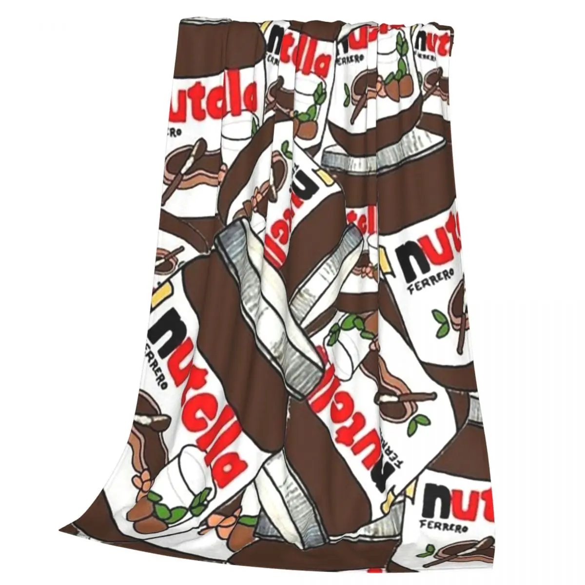 Jar Of Nutella Chocolate Blankets Soft Warm Flannel Throw Blanket Plush for Bed Living room Picnic Travel Home Couch