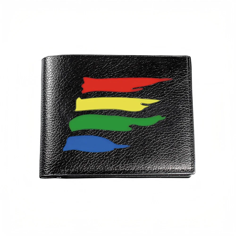 Colorful Brush Stroke Pattern Men's Wallet Card Holder Casual Business Fashion Design