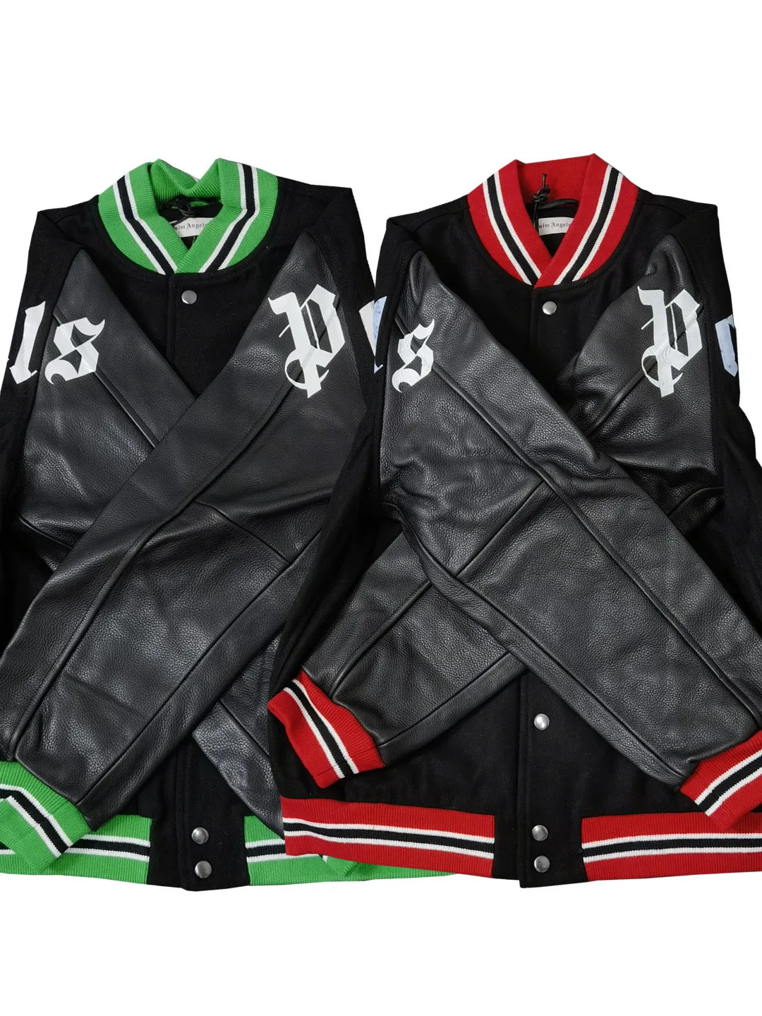 

American High Street Luxury Heavyweight Wool Leather Sve Letter Print Button ort Baseball Jaet Y4 Men's Loose Fit