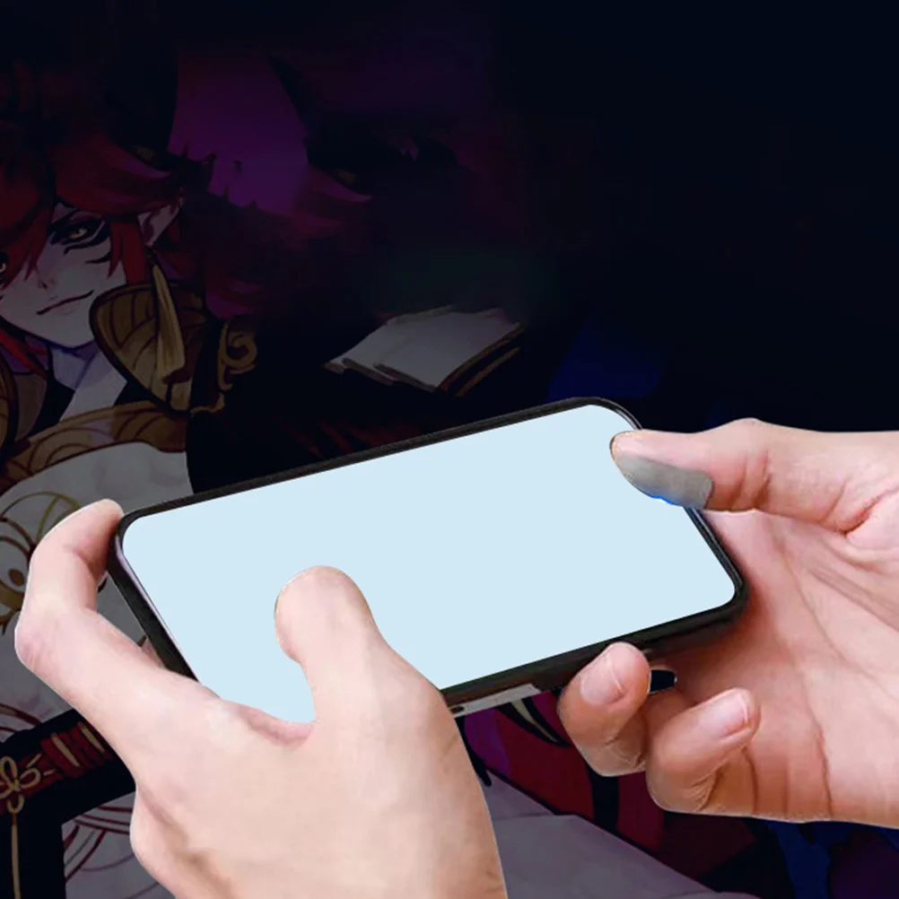 

2 Bags Carbon Fiber Mobile Gaming Finger Stickers Non-Slip Disposable Anti-Sweat Gaming Finger Sleeves Comfortable Fit