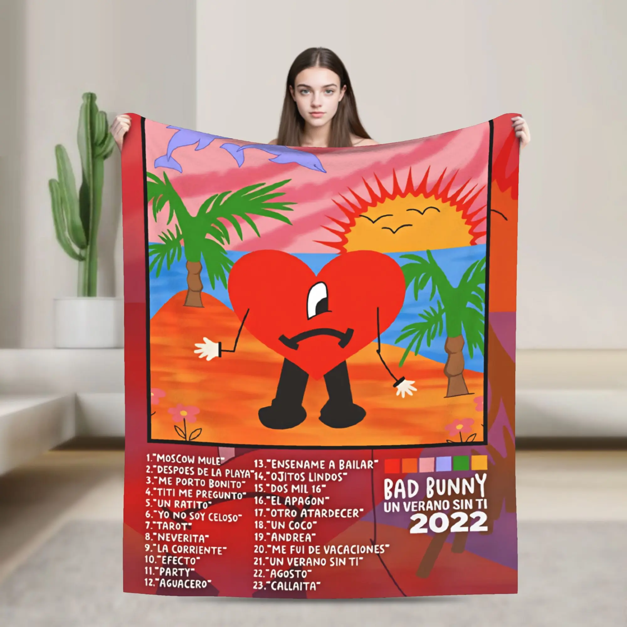 DTMF Mas Fotos Puerto Rico Frog Bad Bunny Album Decken Hochwertige, warme, weiche Überwurfdecke für den Winter, Heimdekoration, neuartige Tagesdecke
