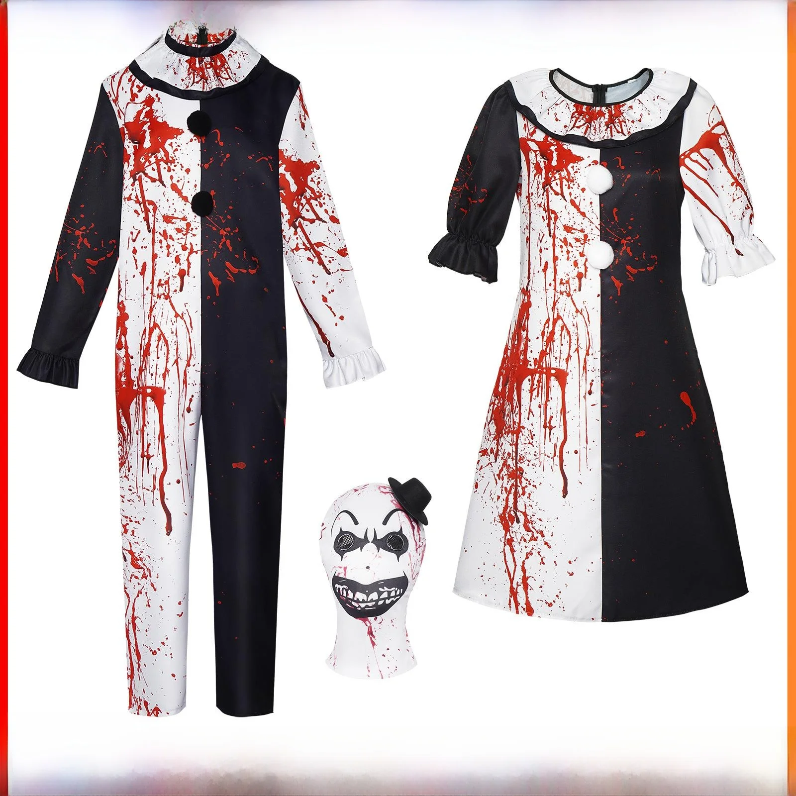 

Men's Broken Soul Clown Costume Blood Stained Design Stage Performance Traditional Chinese Ethnic Wear Autumn Fashion Trend