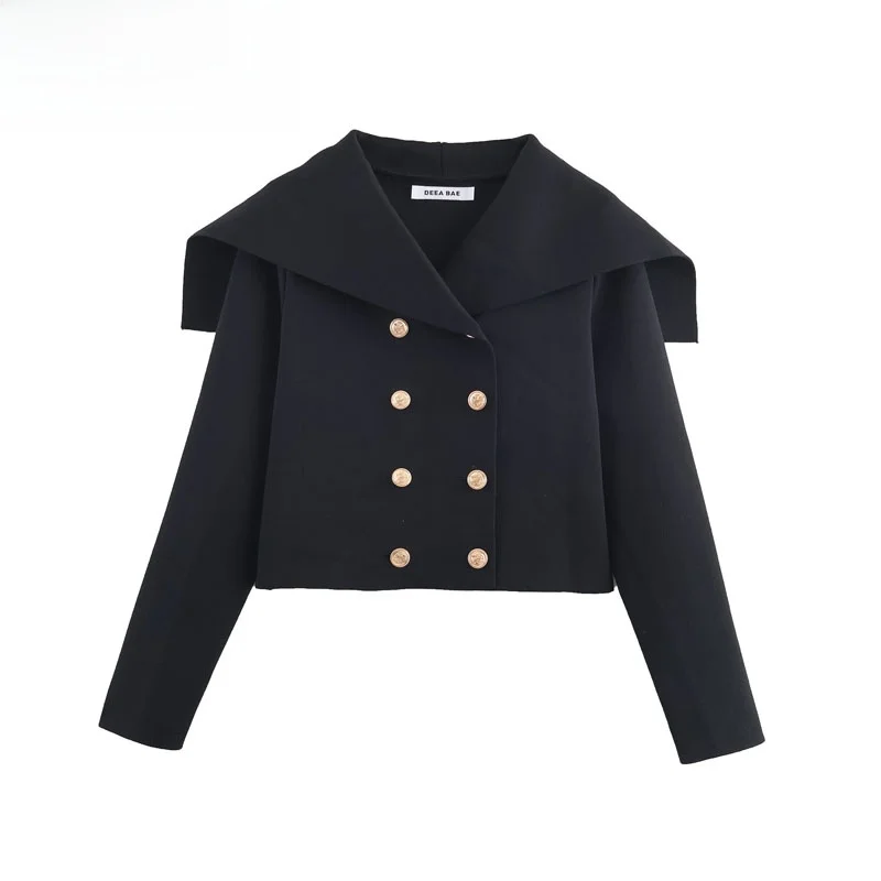 

Faionable Повседневная трикотажная двубортная женская верхняя одежда из полиэфирного волокна с высоким воротником и длинным светом