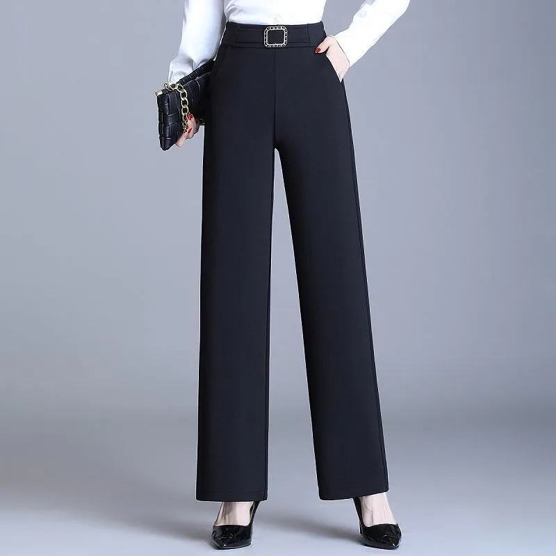 Nouveau Printemps été pantalons à jambes larges femmes Version coréenne ample mince décontracté polyvalent pantalon droit