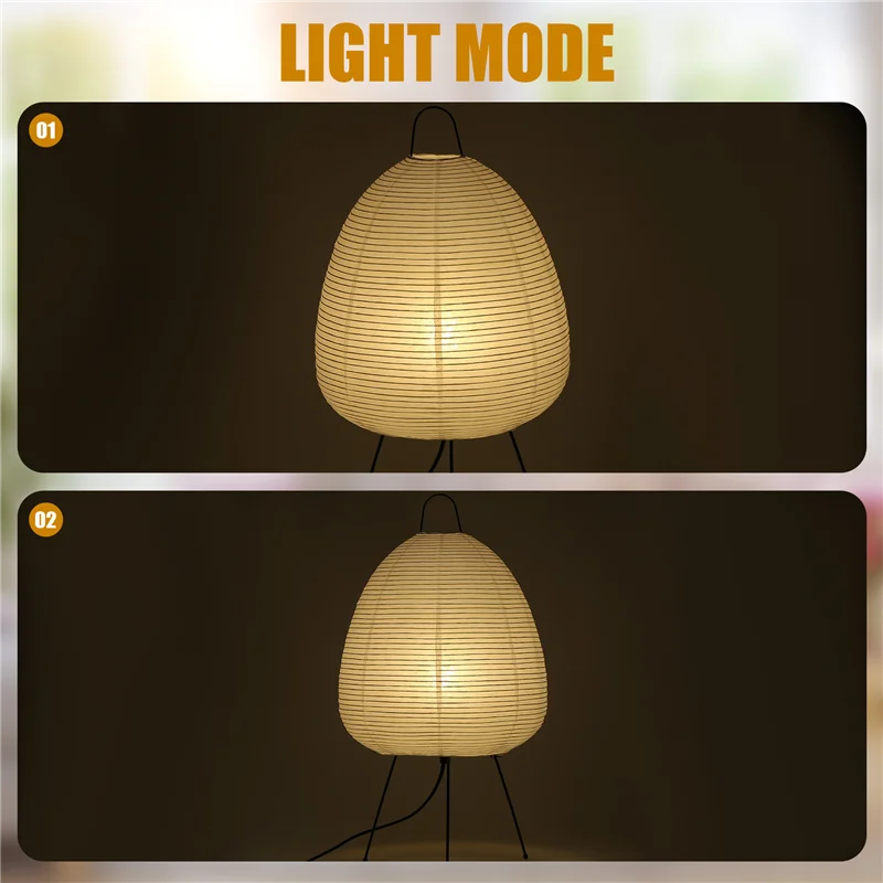 LICE-Harmony โคมไฟกระดาษอาคาริเรืองแสง,โคมไฟตกแต่ง Wabi-Sabi แรงบันดาลใจจากกระดาษข้าว Noguchi,โคมไฟกระดาษข้าว