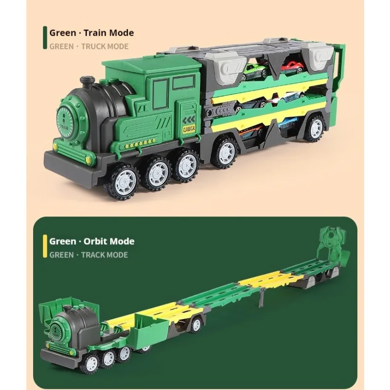 Modèle de voiture de rail de dinosaure d'éjection de taille ultra longue, train à inertie, camion, déformation, jouets pour enfants, cadeau de vacances, style chaud, 120cm