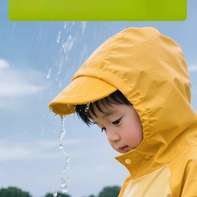 Kids Waterproof Rainwear Coverall Unisex Stormproof Play Suit for Boys Girls 2-8 Years Kindergarten Outdoor Daily Use 아동 우비