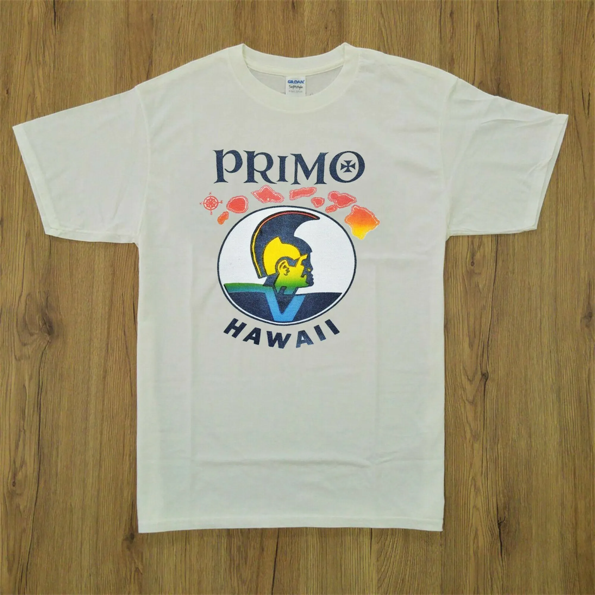 

New 70s Primo Hawaii Rainbow Beer Islands Tourist Men's T-Shirt Size USA
