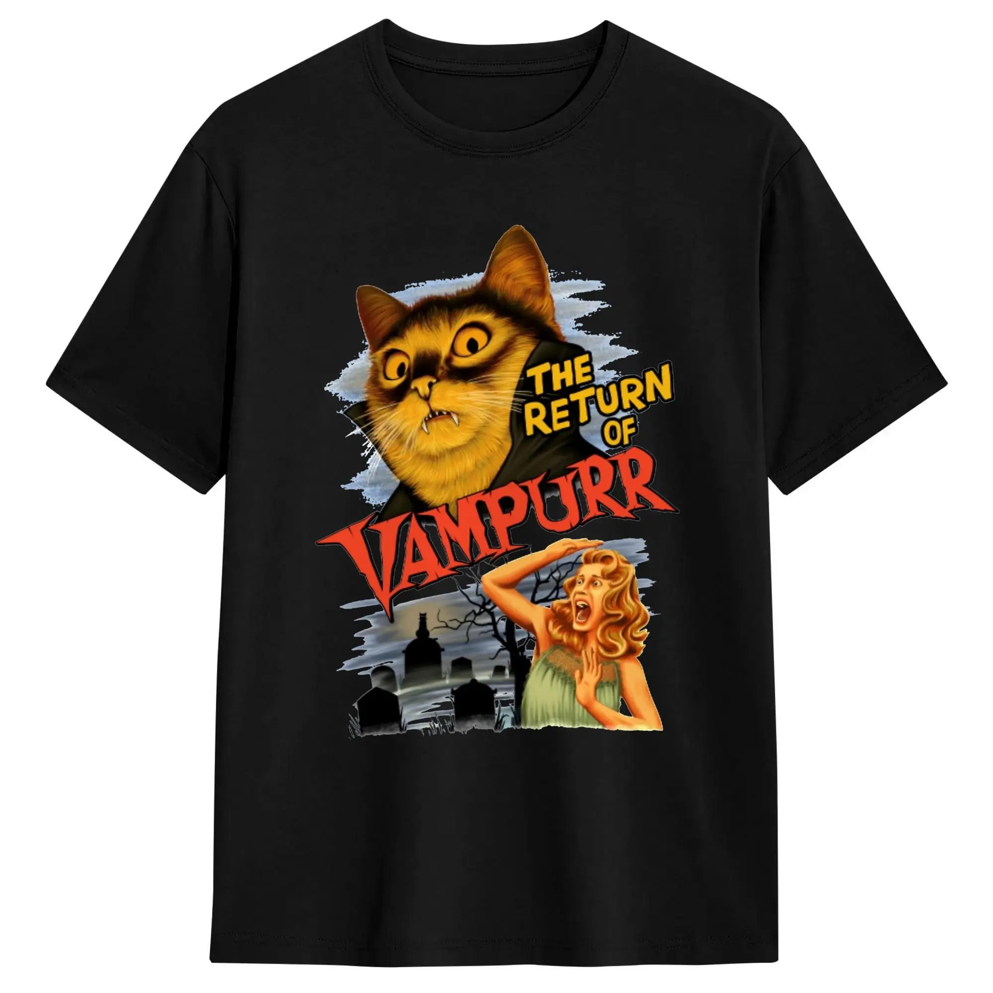 Men's T-Shirts The Return of Vampurr Creative 100% Cotton Tees Short Sleeve movie T Shirt Crew Neck Tops Summer