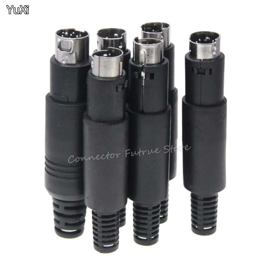 

2Pcs Soldering Cables Mini DIN Connector S-Video Terminal Circular 3/4/5/6/7/8 Pin Male/Female With Plastic Handle Adapter