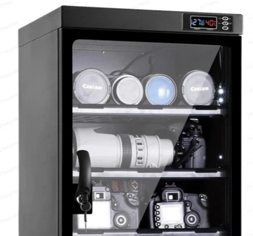 Electronic Dry Cabinet for Camera Gear - Moisture Proof Storage Box with Hygrometer for Lenses & Equipment