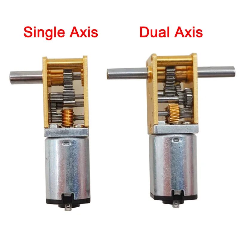 1218-N20 Self Locking Worm Gear  Miniature DC Reduction Gear Motor 12V Low-speed Single Shaft Dual Shaft Motor
