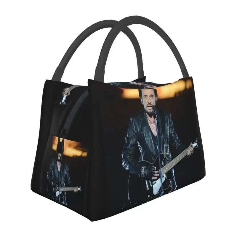 

Johnny Hallyday Guitar Insulated Lunch Bags for Women Leakproof French Singer Rock Music Cooler Thermal Bento Box Work Picnic