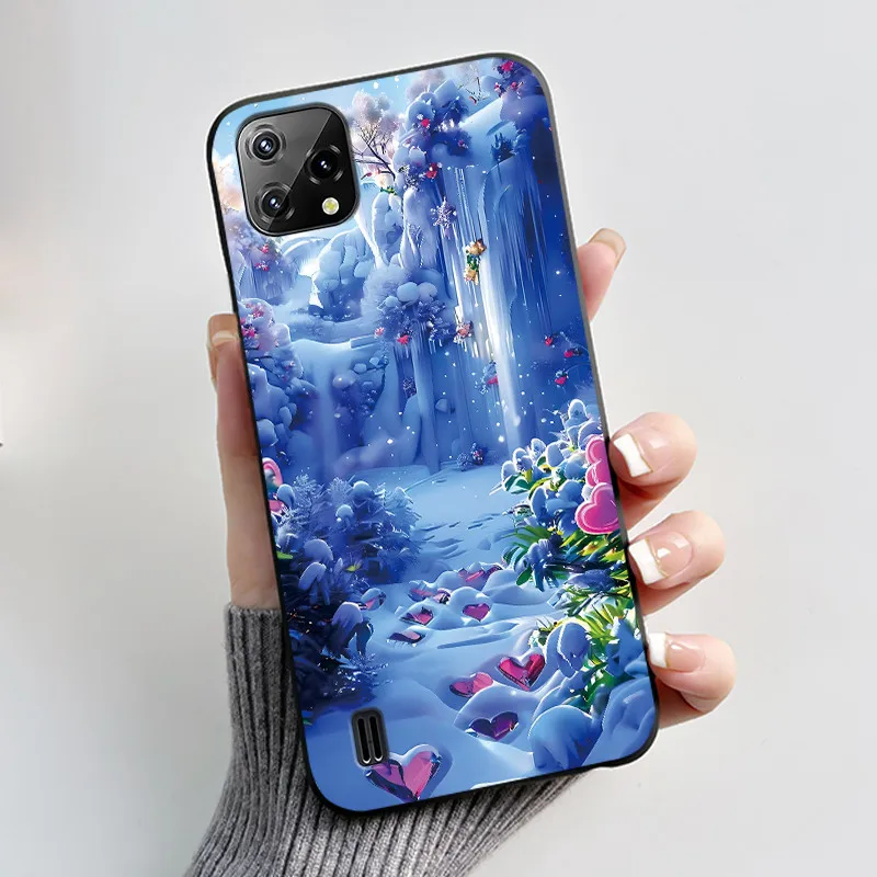 Casing For Blackview A55 Oscal C60 Case Aesthetic Cute Cat Cartoon Fashion Black Soft Silicone Back Cover Shockproof Phone Case