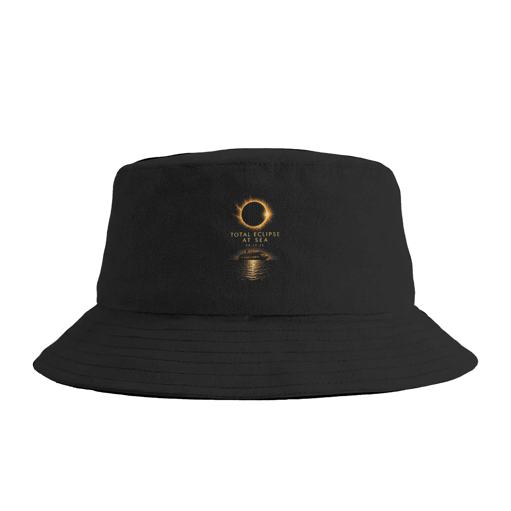 Total Solar Eclipse At Sea 08 12 26 Totality Eclipse Cruise Bucket Hat  Street Style Fisherman Caps Personality Beach Visor Hats