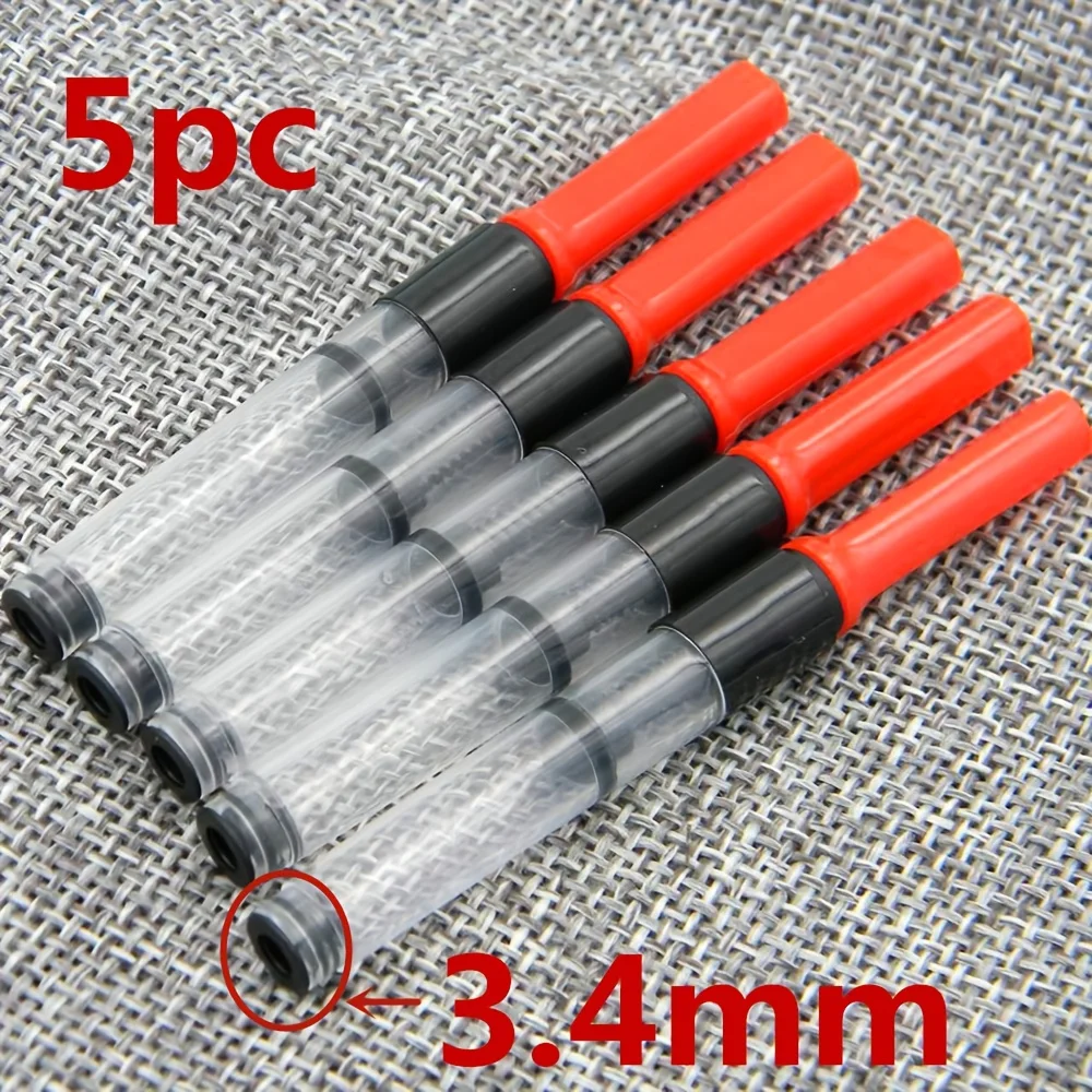 

5 шт. красных картриджей-конвертеров для перьевых ручек 3,4 мм, хит продаж, заправка для ручек, канцелярские товары для офиса и школы