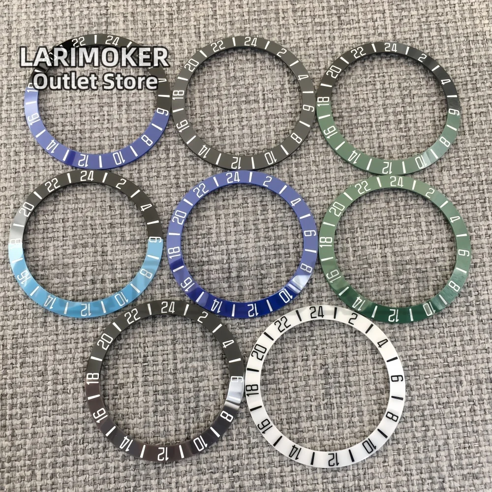 

LARIMOKER 38mm 24hour Digital Ceramic/Aluminum Watch Bezel Insert Green Luminous Fit 40mm Men's Watch Case