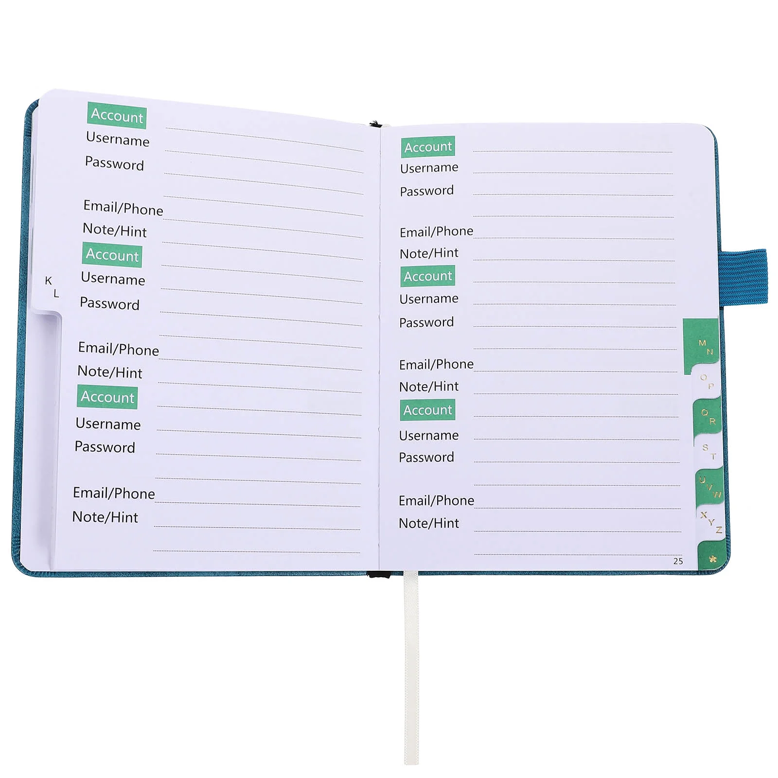 Password Book Address Phone Imitation Index Page with Pen Insert Strap (sky Blue ) Pocket Faux Pu Mini Office