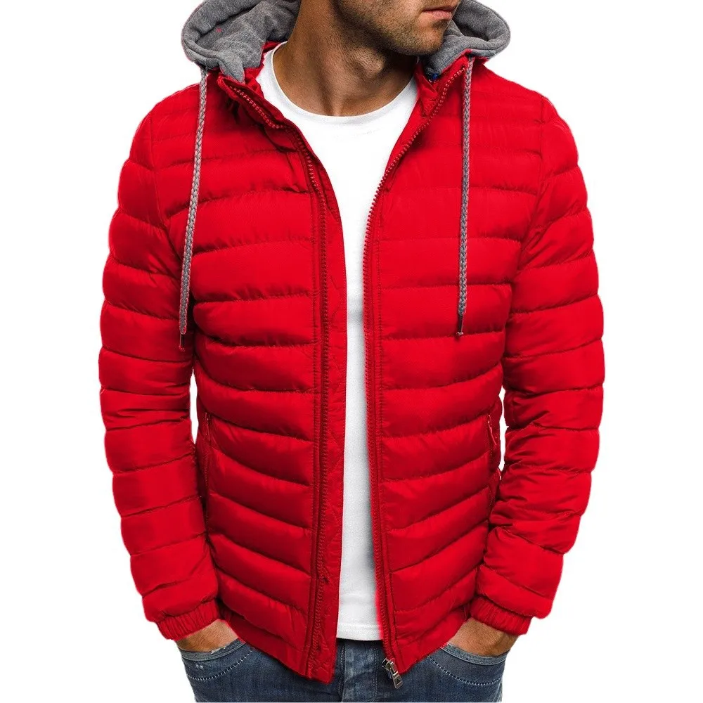Giacca calda moda maschile Giacca da uomo in piumino di cotone ispessito Cappotto Parka oversize con cappuccio Cappotti invernali da esterno caldi taglie forti