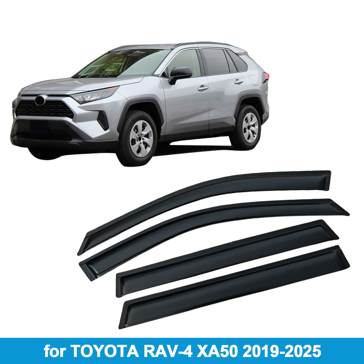 

Window Visor for TOYOTA RAV-4 XA50 2019-2025 RAV4 Rain Guard Side Vent Deflector Weathershield Outside-Mount Tape On