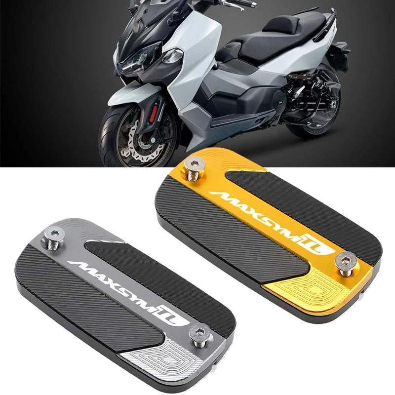 Motorcycle CNC Aluminum Front Brake Reservoir Fluid Tank Oil Cup Cover For SYM MAXSYM TL 500 508 Maxsym TL500 TL508 2020-2023