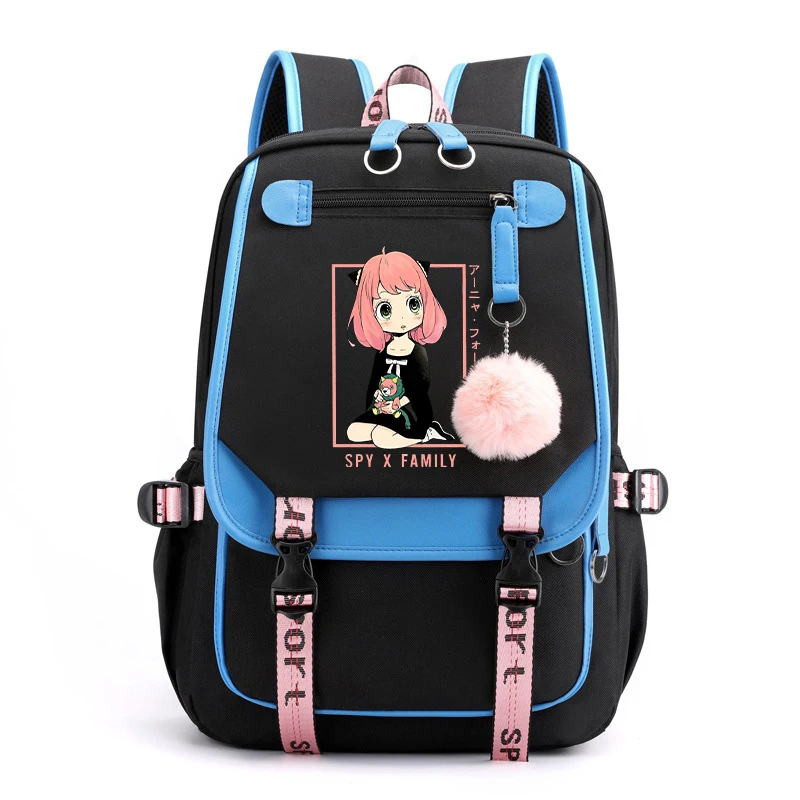 Mochila de impressão Anime para crianças, Bolsa escolar para adolescentes, Bolsa para laptop para meninos e meninas, Anya Forger