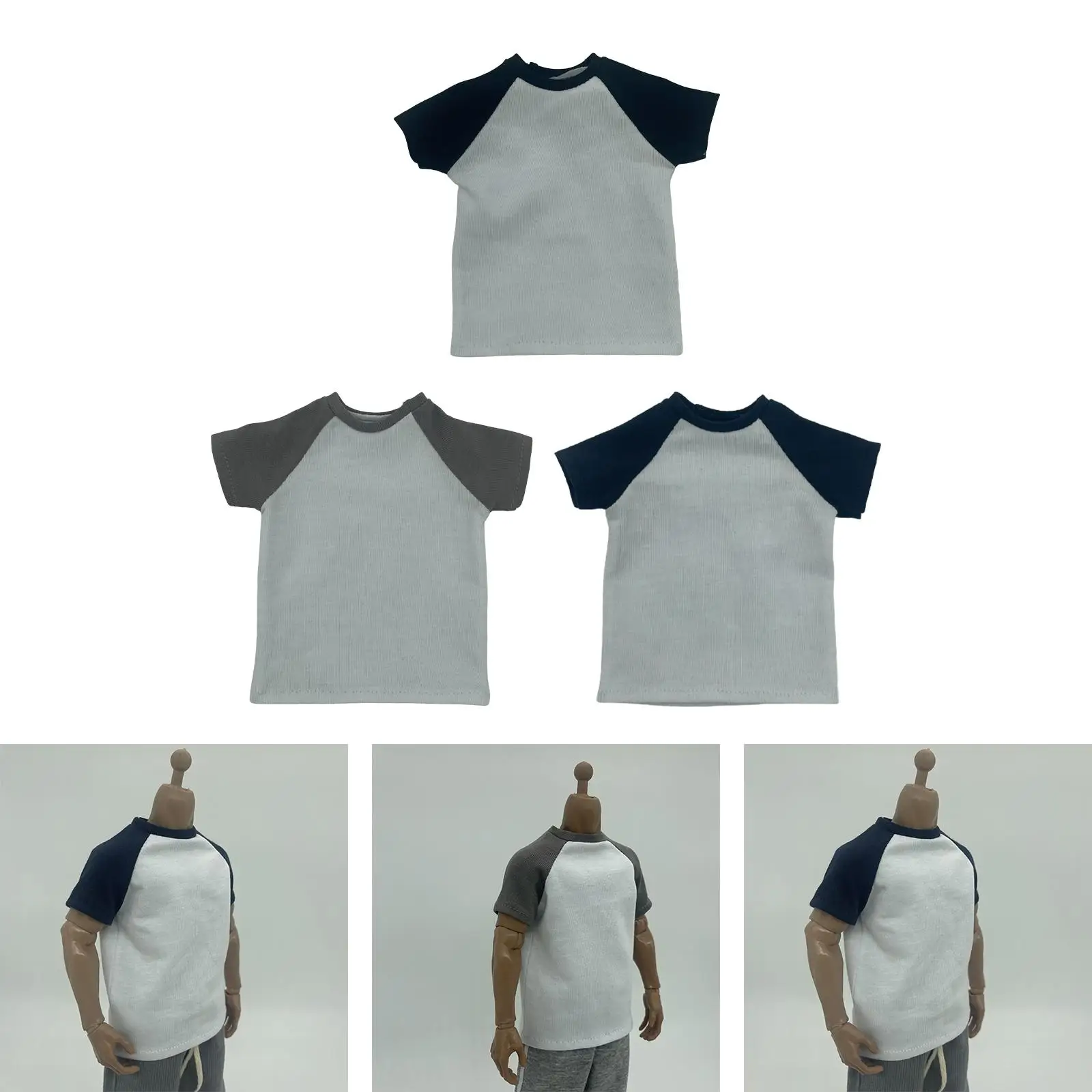 تي شيرت بأكمام قصيرة بمقياس 1/6 لنموذج دمية شخصيات الحركة مقاس 12 بوصة