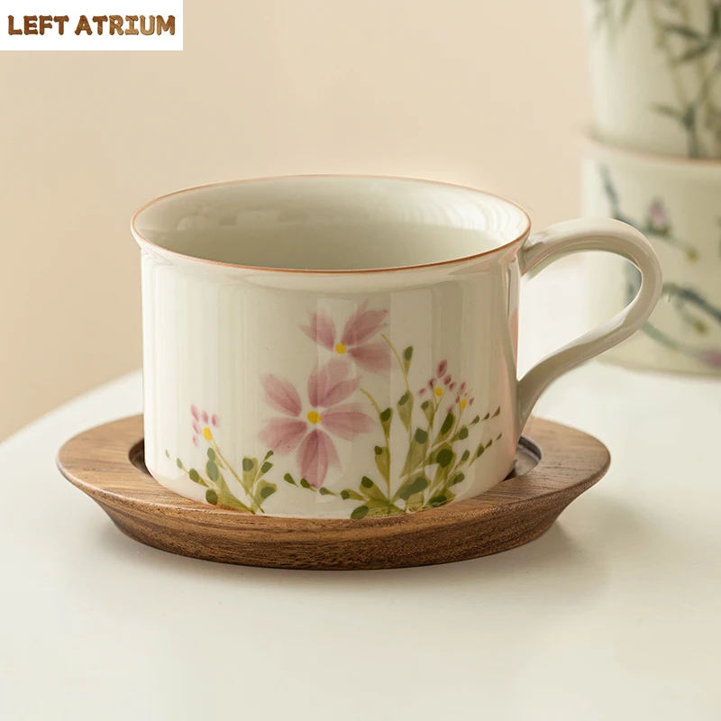 

Creative Small Daisy Coffee Mug Saucer Spoon Exquisite Latte Coffee Cup Afternoon Tea Flower Tea Cup Ceramic Breakfast Milk Mug