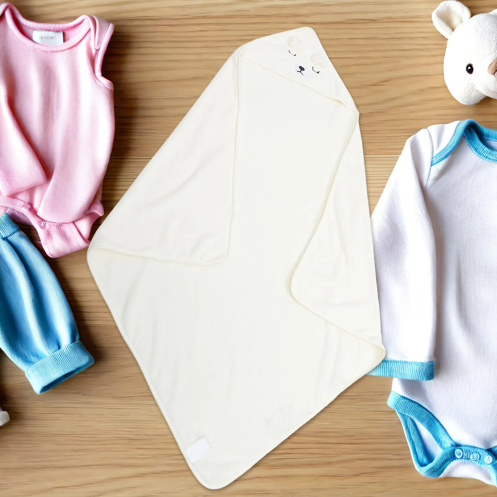 1Pcs Coral Fleece Bath Towel Design Lightweight Super Absorbent Soft Texture Bath Time Essential Newborn Gift