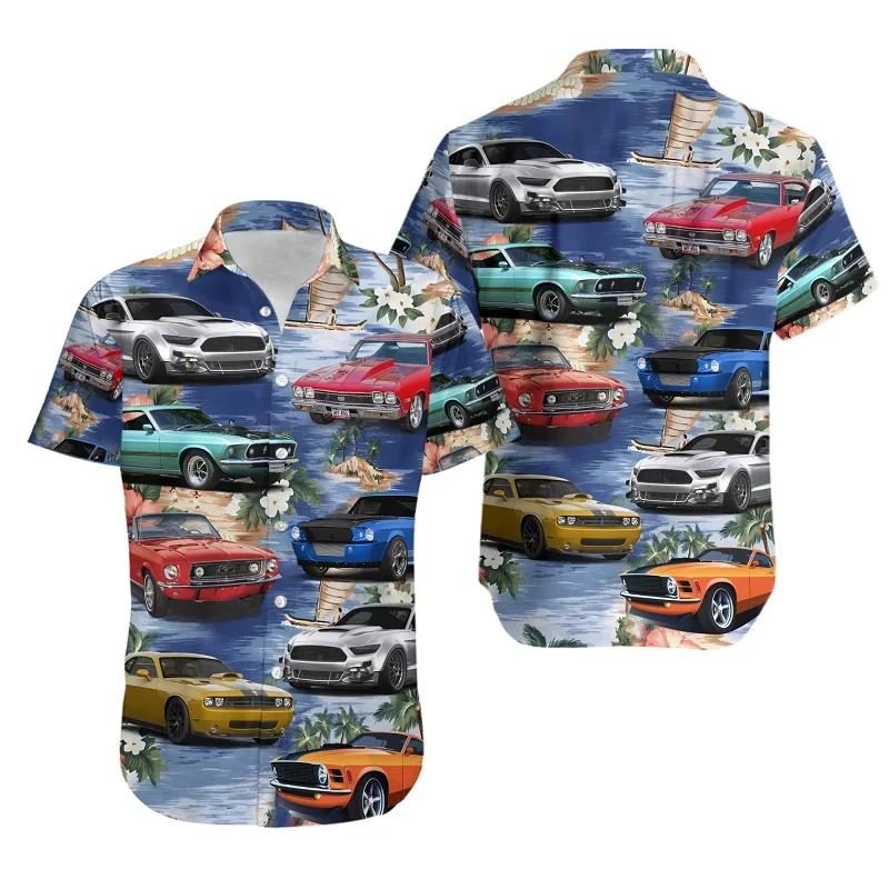 Vintage For Men Hawaiian Shirt 3d Abstract Figure Print Tops Streetwear Short Sleeve Tops 2023 Summer Clothing Male Casual Shirt