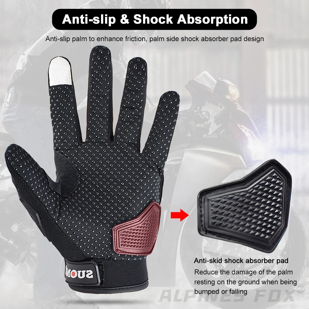 SUOMY Summer Breathable Motorcycle Gloves Protective Moto Motocross Motobike Guantes Touch Screen Riding Gloves For Women Man