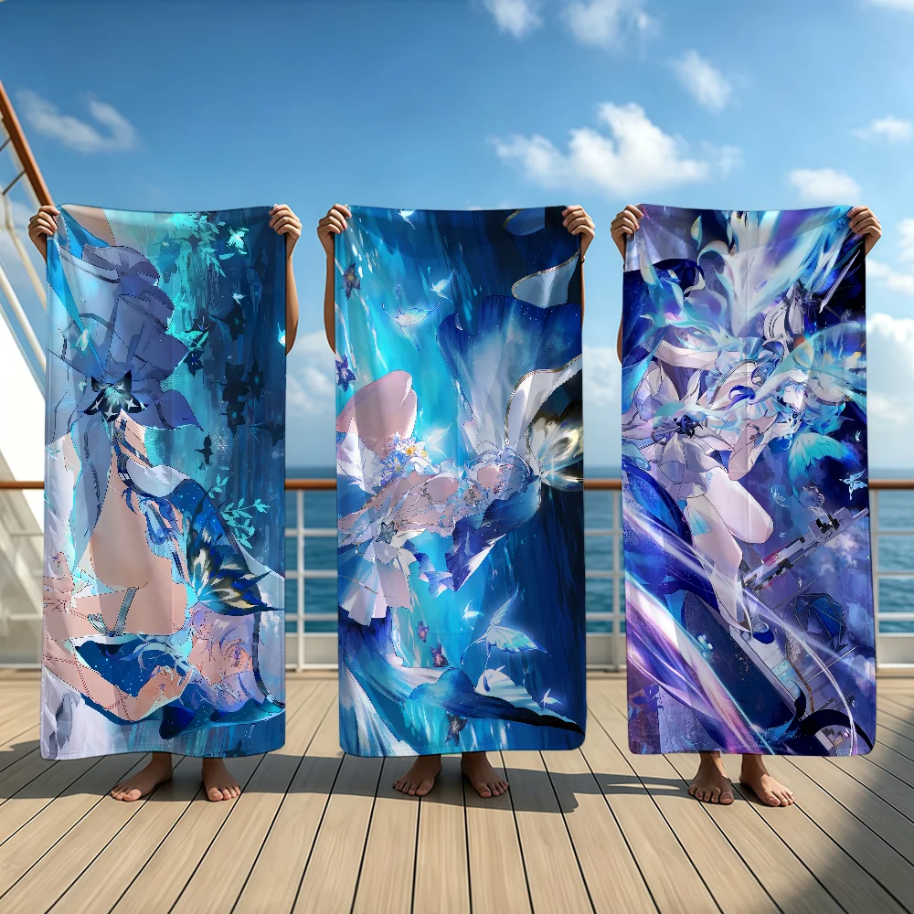 Game Wuthering Waves The Shorekeeper Towel Beach Oversized Soft Ultra Absorbent Quick Drying Large Pool Travel Camping Bathroom