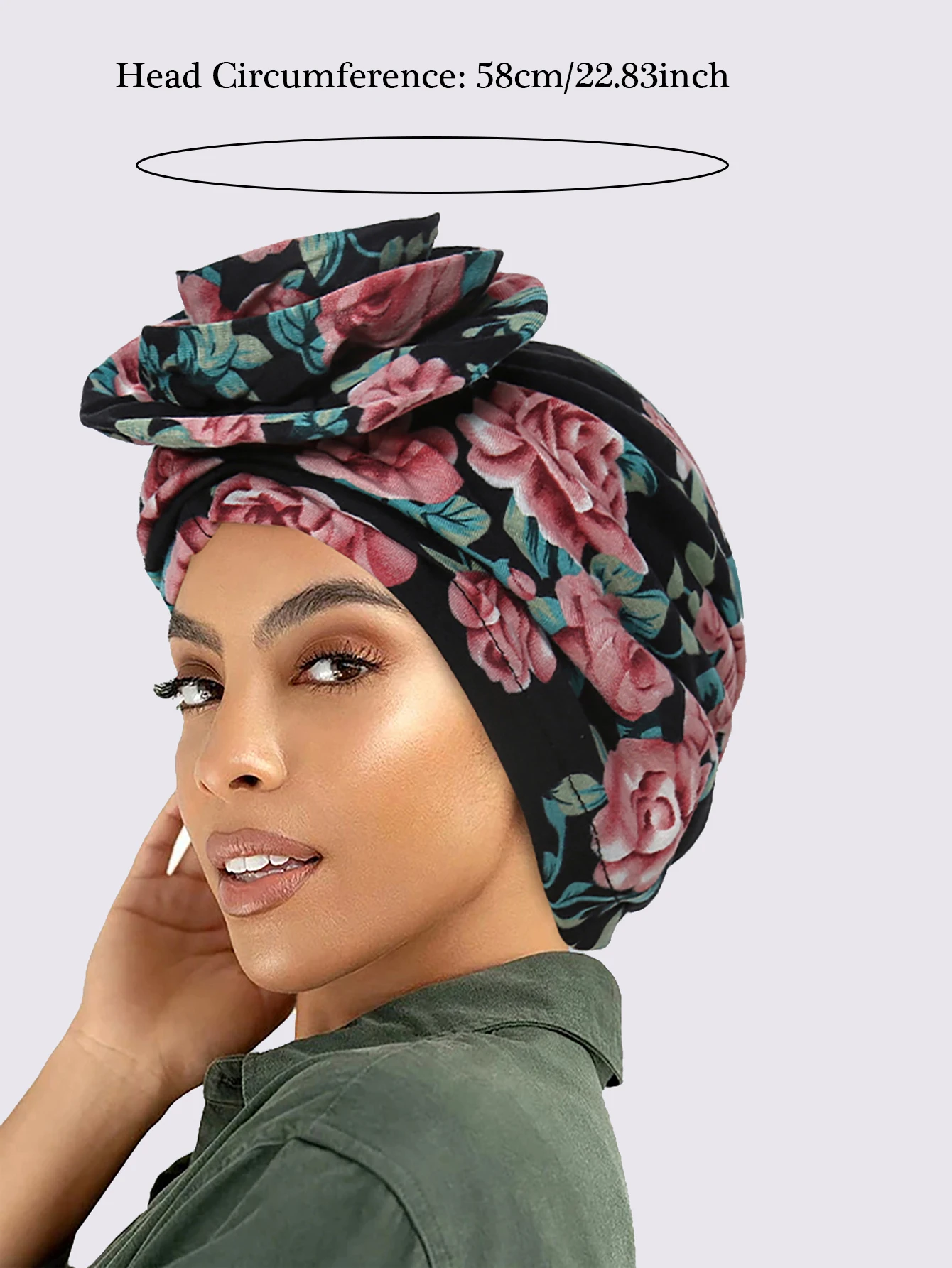 2024 New Fashion Print Turban Hijab Hats African Head Wraps Elastic Muslim Hats Breathable Chemo Cap For Women Girls