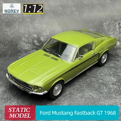 NOREV 1/12 scale Ford Mustang Fastback GT 1968 alloy car model Green static display Collection holiday gifts