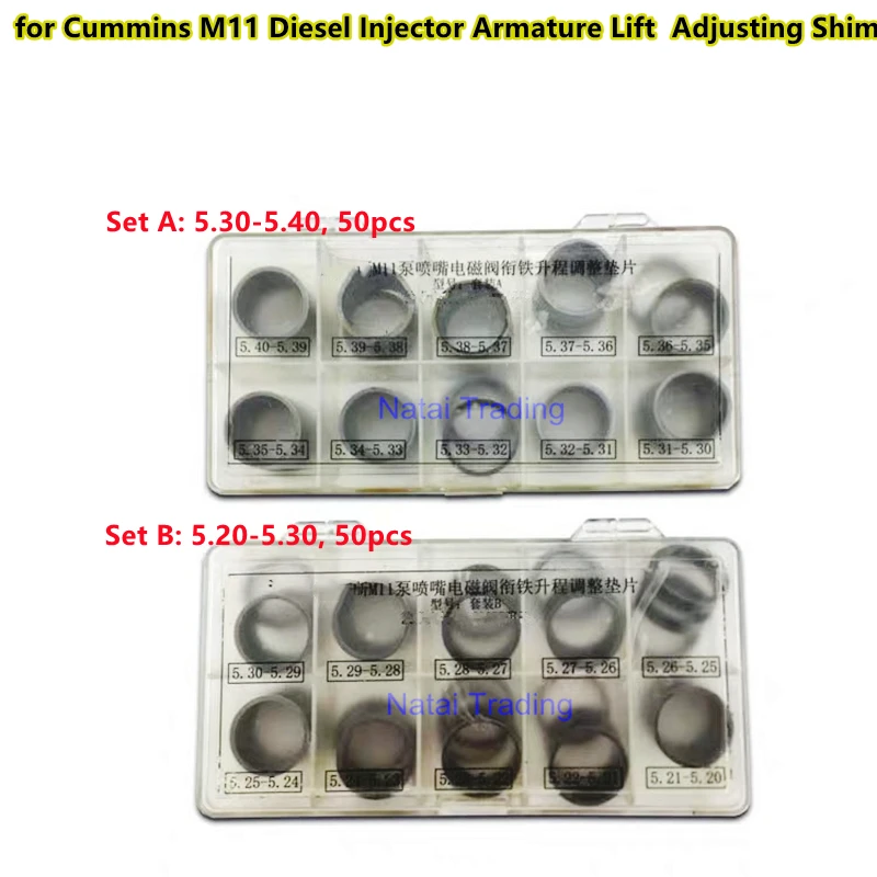 for Cummins M11 EUI HEUI Diesel Injector Armature Lift Adjusting Shim Common Rail Injector Gasket Washer Repair Tools