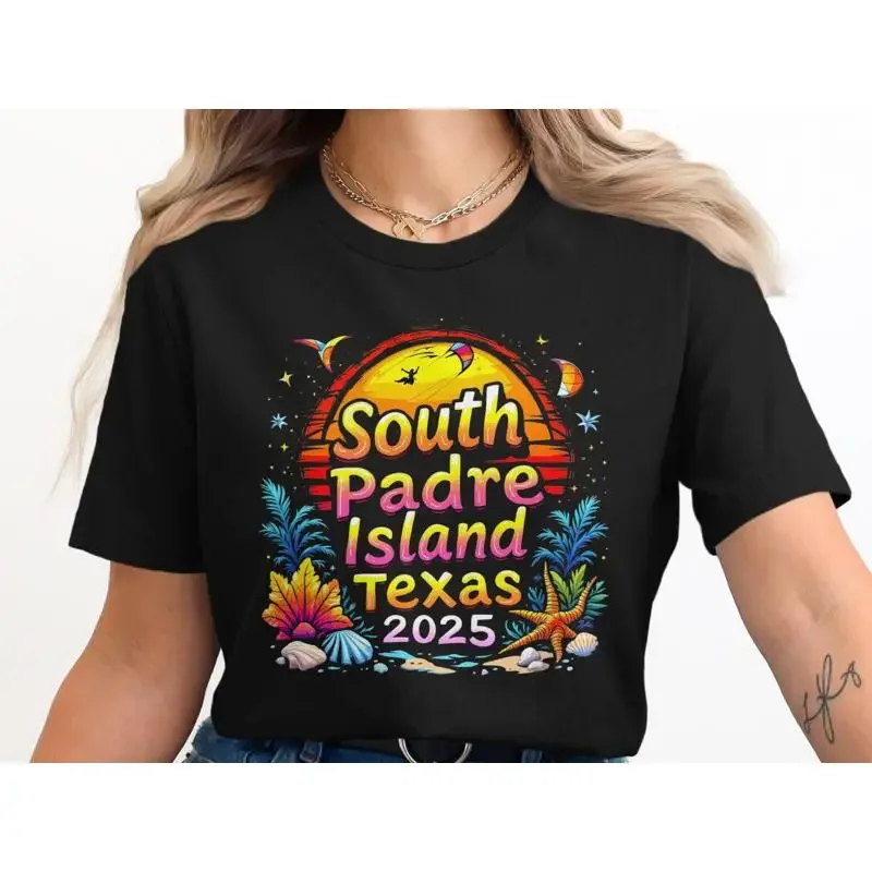South Padre Island Texas 2025 T Shirt Beach Vacation Souvenir Colorful Summer Fun Trip SweaT Travel