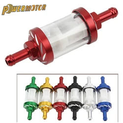 8mm CNC Aluminum Alloy Glass Gas Fuel Gasoline Motorcycle Oil Filter for Dirt Pit Bike 125/140/150/160cc CRF70 90 110 TTR100 110