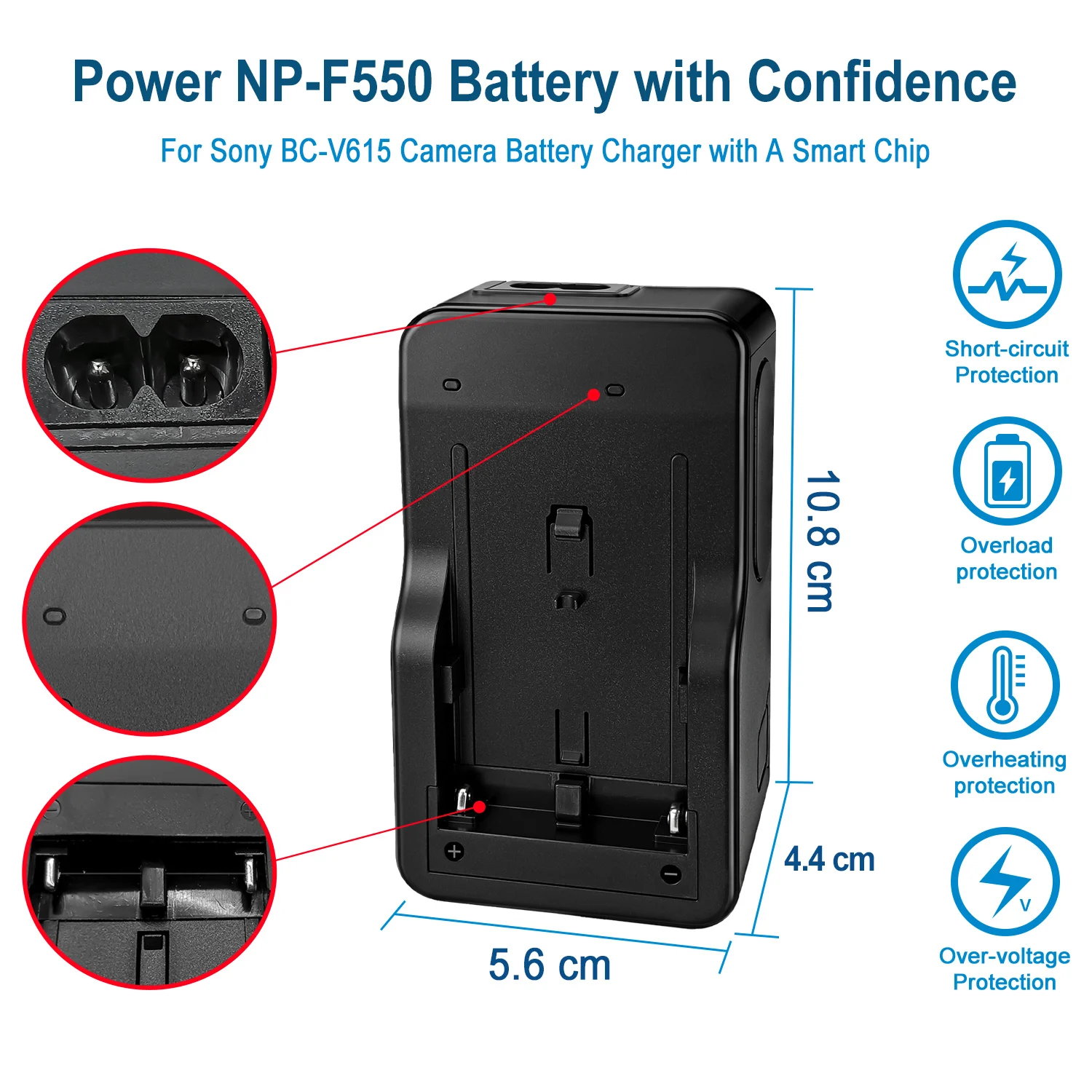 für Sony BC-V615 Akku-Ladegerät für Kamera NP-730 NP-930 NP-F330 NP-F530 NP-F550 NP-F750 NP-F930 NP-F950 NP-F960 BCV615 – Detail 2