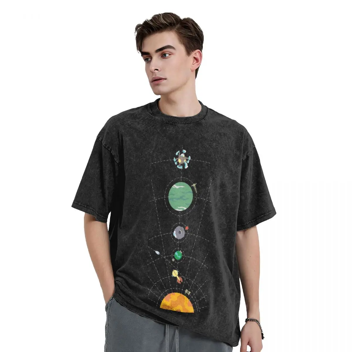 

Outer Wilds Hearthian System Map T-Shirt baggy shirts man clothes mens shirts graphic tee