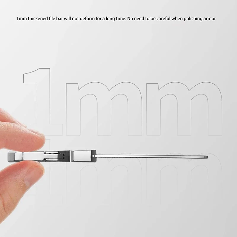 ملفات أظافر مزدوجة الجوانب من الفولاذ المقاوم للصدأ شريط مبرد تلميع الأظافر مع سلسلة مفاتيح مانيكير وباديكير لأصابع القدم