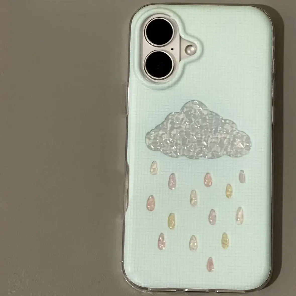 Fashion Blue Diamond Cloud Raindrop Phone Case For IPhone 18 Duo 17 Air 16 Pro Max 15 14 Plus 13 Mini 12 11 Pro Soft Back Cover - view 2