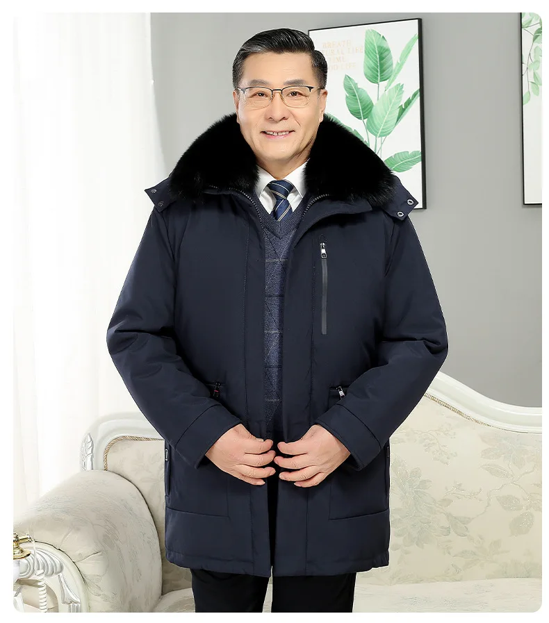 Windbreaker Men's Down Coats And Parkas Winter Jacket Man White Goose Down Jacket Puffer Jackets Padding Detachable Inner HXY196