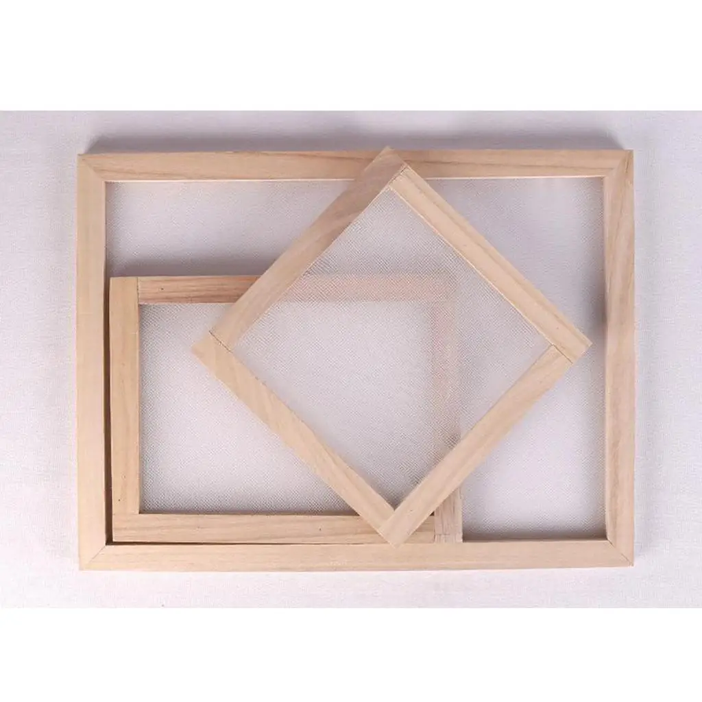 Wooden Rectangular Paper Making Frame Screen DIY Handcraft Art Tool for Children's Craft Materials and Scrapbooking Supplies