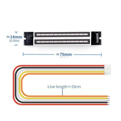 12 Bit Dual Channel Audio LED Indicator Light Adjustable Light Speed LED Music Level Light 7-12V Indicator Module DIY Electronic