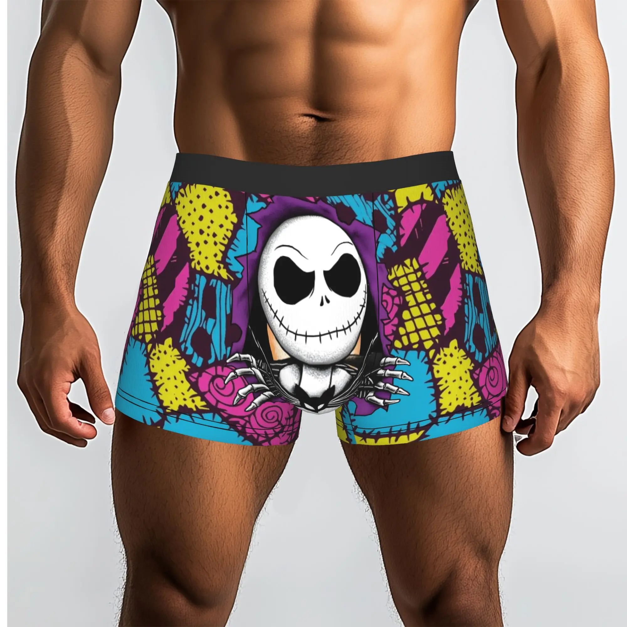 Custom Jack Anime S-Skellingtones Underwear Men Breathable  Boxer Briefs Shorts Panties Soft Underpants For Homme