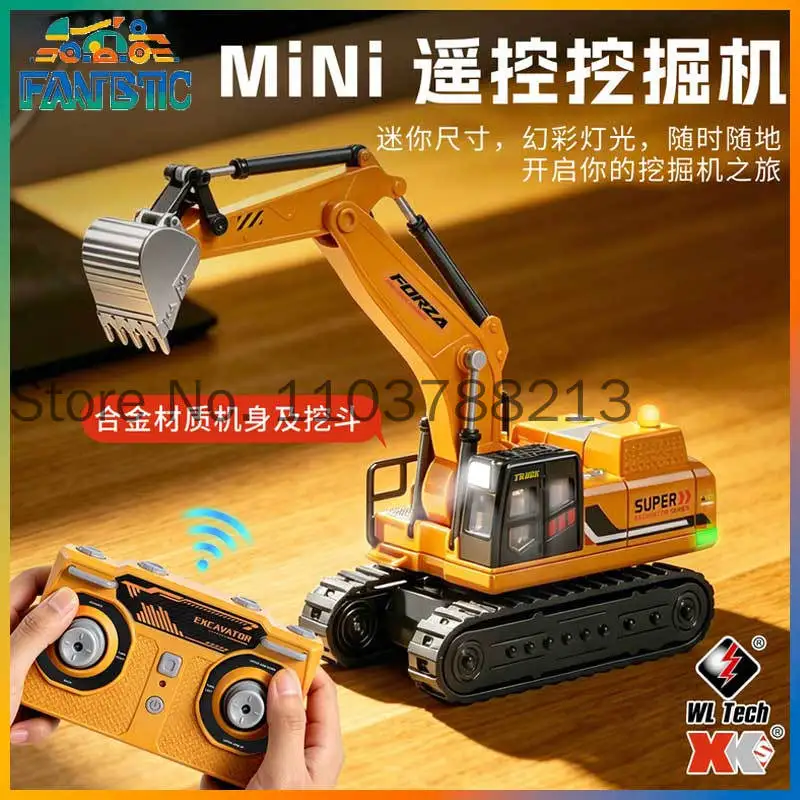 Wl 6402 Remote Controlled Excavator 1 64 Scale Mini Alloy Bucket Ten Channel Simulation Vehicle Model 340 Degree Rotation