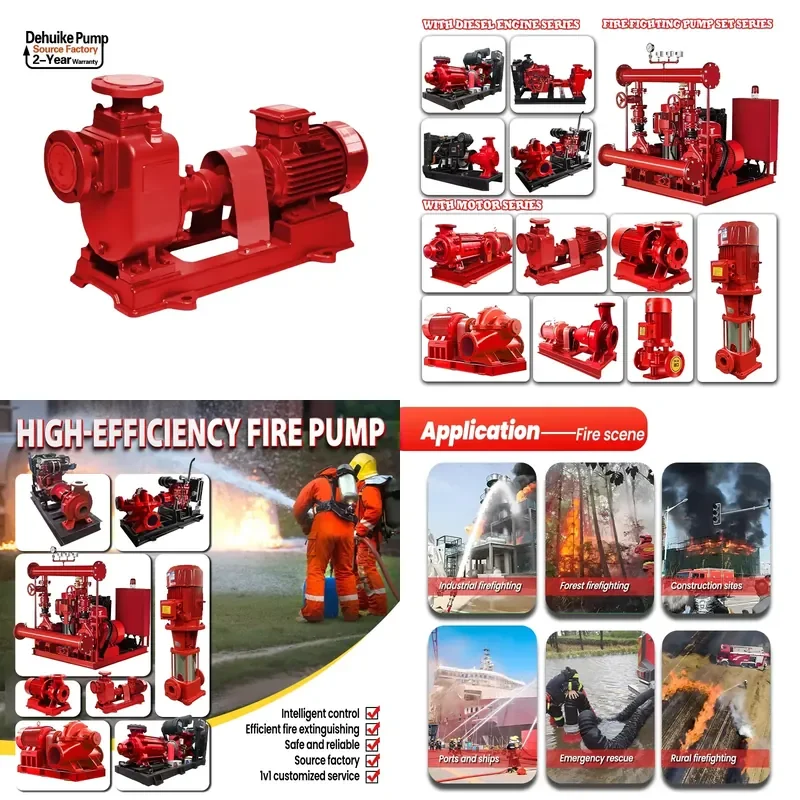Dehuike Fire Pump System High Pressure Water Pumps End Suction Centrifugal Pump Fire Pump