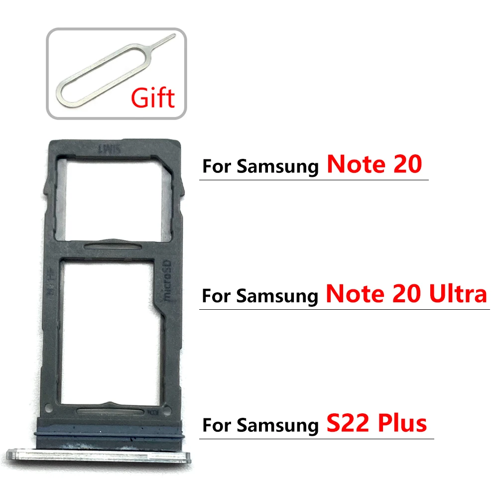 For Samsung Note 20 Ultra S22 Plus Dual Sim Card Slot Tray Holder Nano Micro SD Card Reader Socket Replacement Parts