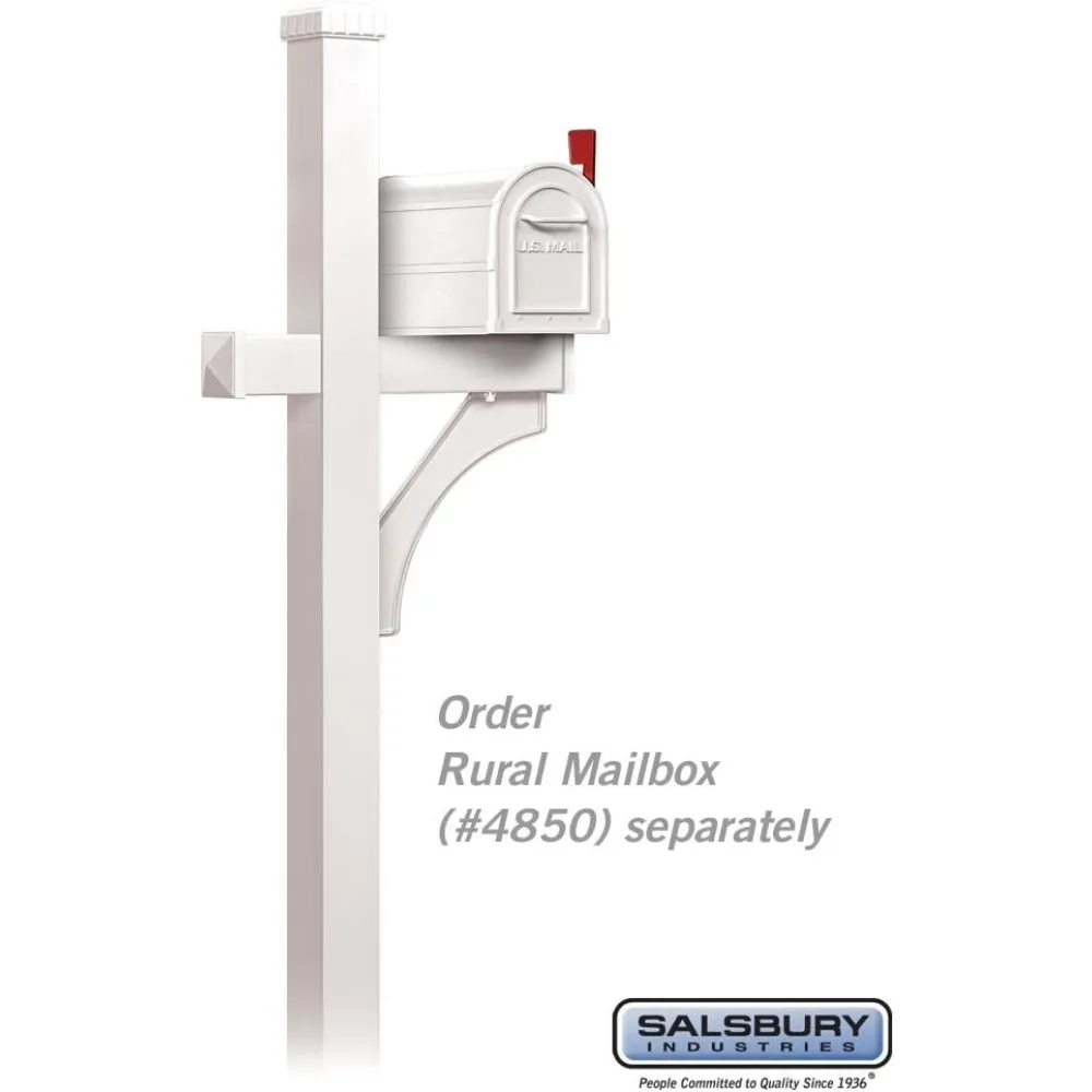 Salsbury déployée, blanc 4870WHT Deluxe Lessbox Post 1 face, monté dans le sol